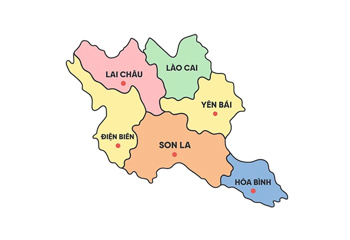 Bản đồ khu vực Tây Bắc